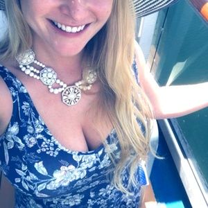 Blue and White Floral Sundress